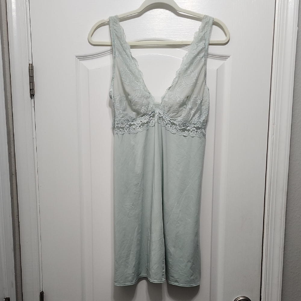 Gilligan & O'Malley Light Blue Lace Sleep Nightgown XL